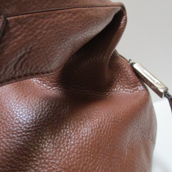 b. Makowsky Brown BOHO Hobo Sling Leopard Lining Shoulder Bag - Picture 5 of 10